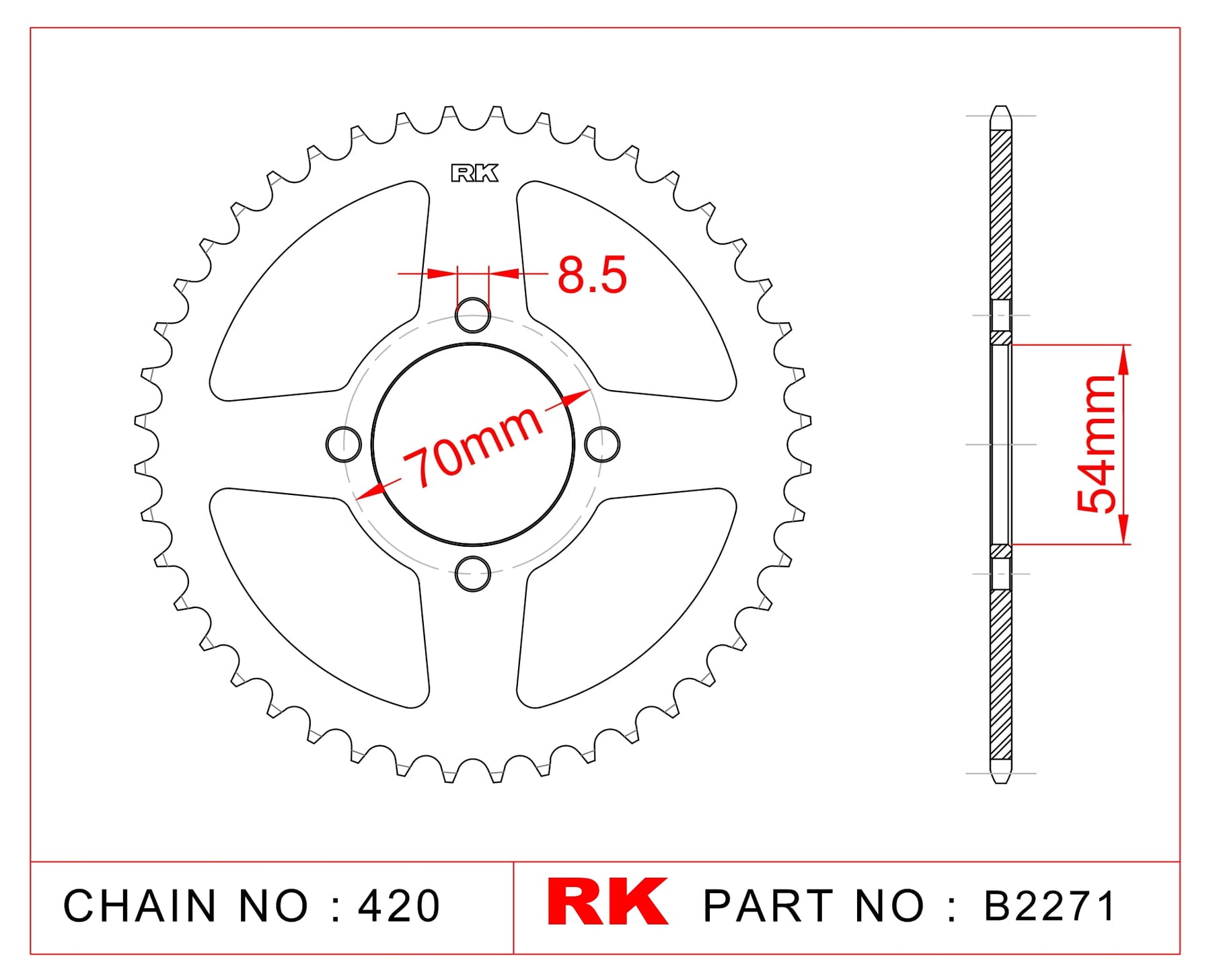 RK Sprocket Rear JTR 257-36