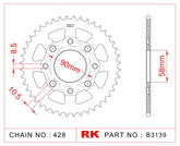 RK Rear Sprocket B3139 JTR269