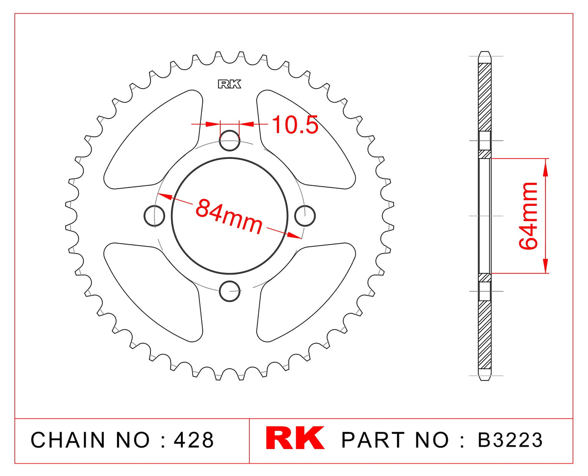 RK-B3223-49 Rear Sprocket JTR1796