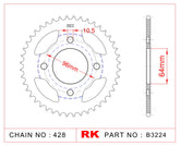 RK Rear Sprocket B3224-45 JTR218