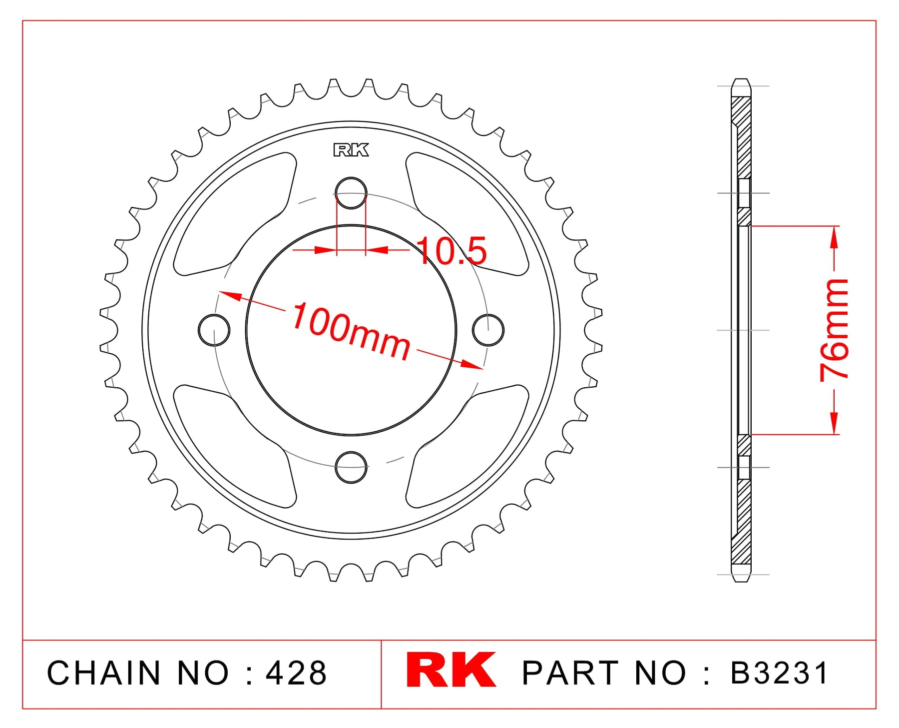 RK-B3231 Rear Sprocket JTR1806
