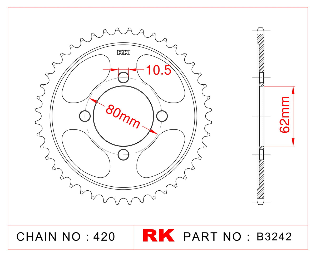 RK B3242-49 Rear Sprocket JTR1843