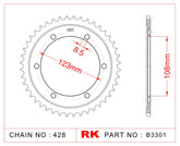 RK-B3301-60 Rear Sprocket JTR25