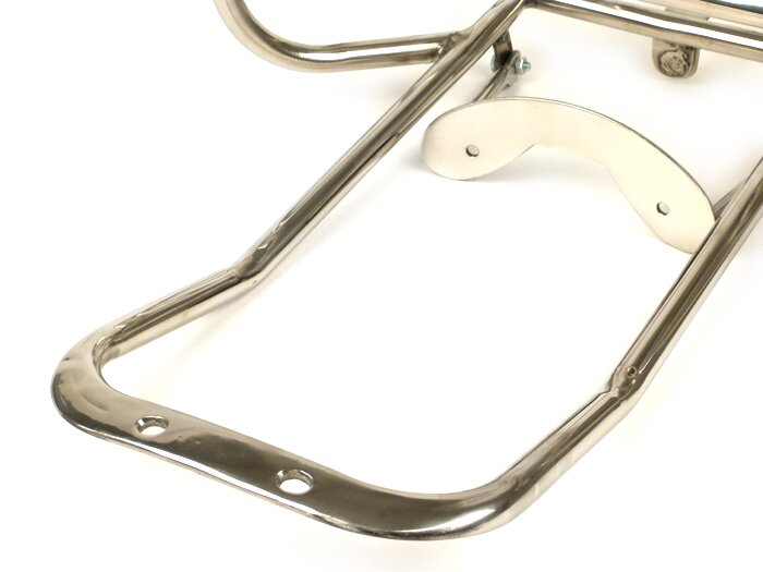 Lambretta Series 2 Li TV Horizontal Spare Wheel Carrier - Polished Stainless Steel