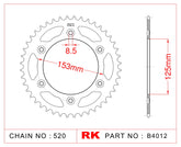RK-B4012 Rear Sprocket JTR210 CHT2043