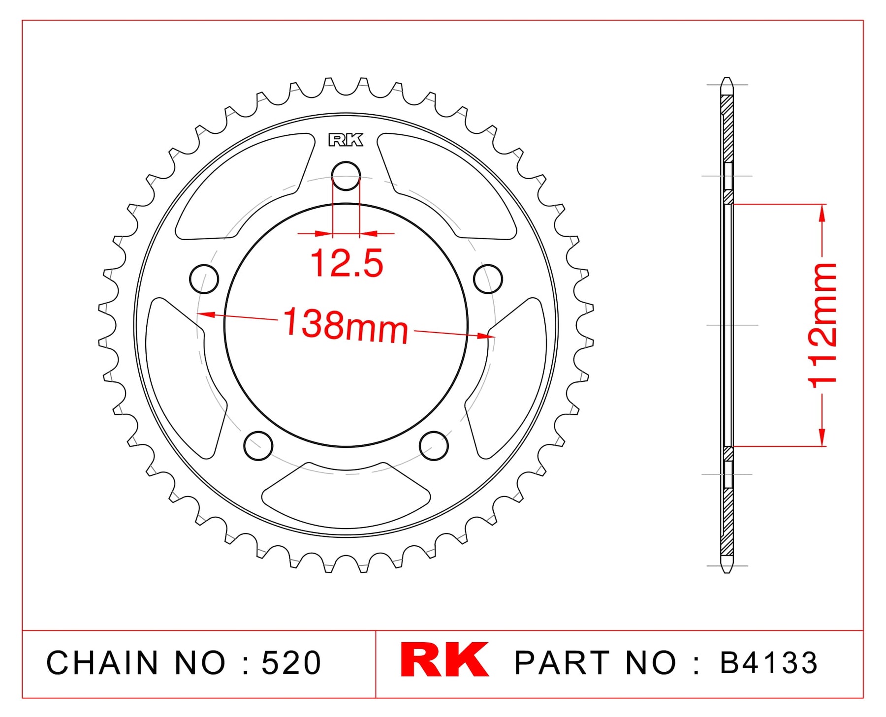 RK-B4133 Rear Sprocket JTR1316