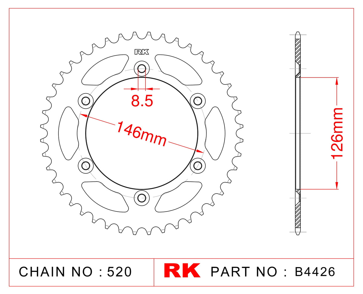 RK-B4426 Rear Sprocket JTR808