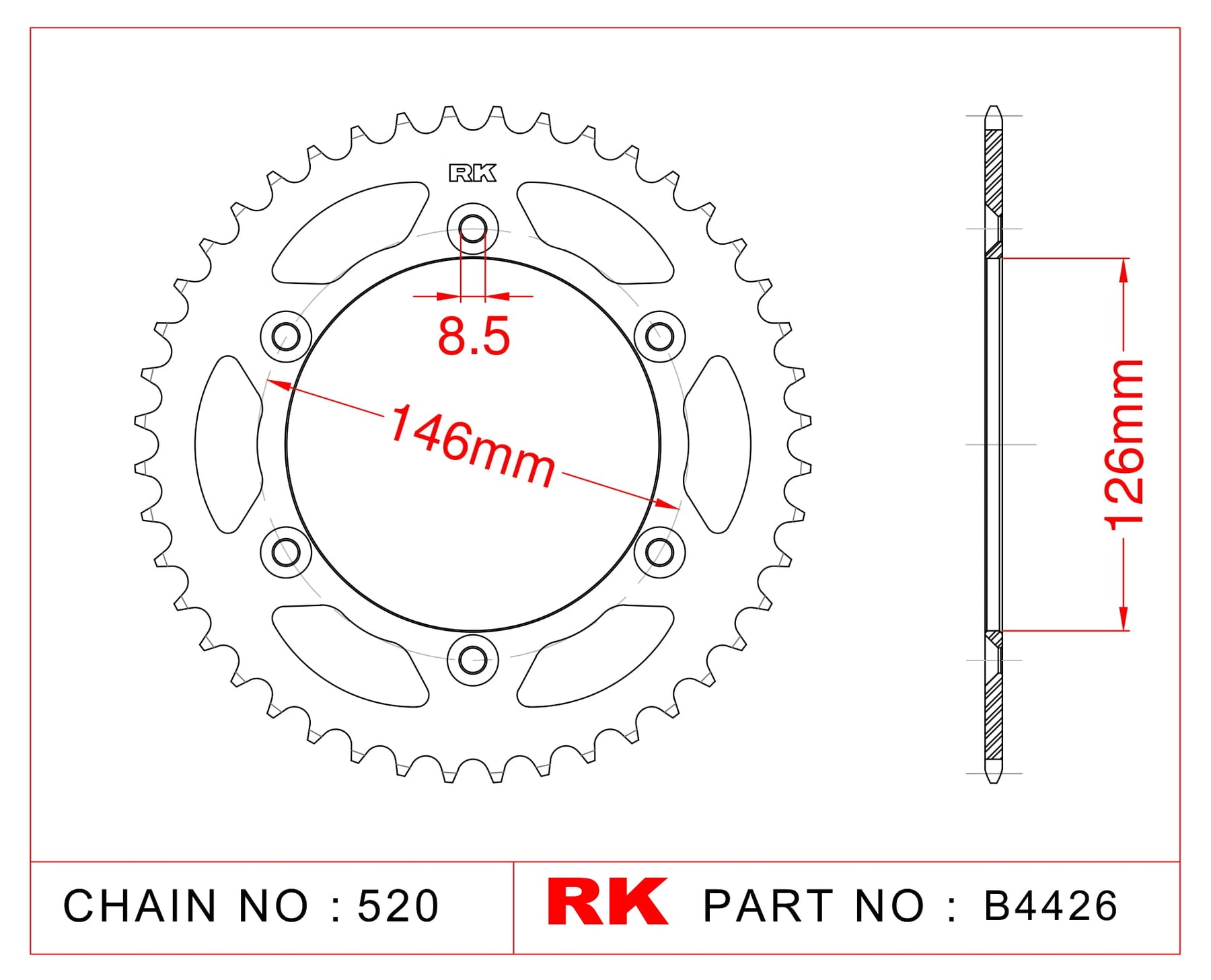 RK-B4426 Rear Sprocket JTR808