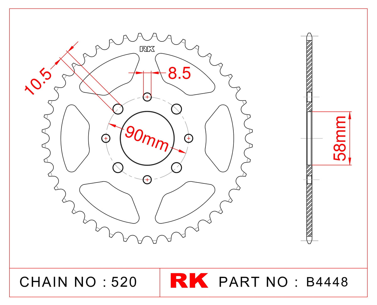 RK Rear Sprocket B4448-45 JTR273