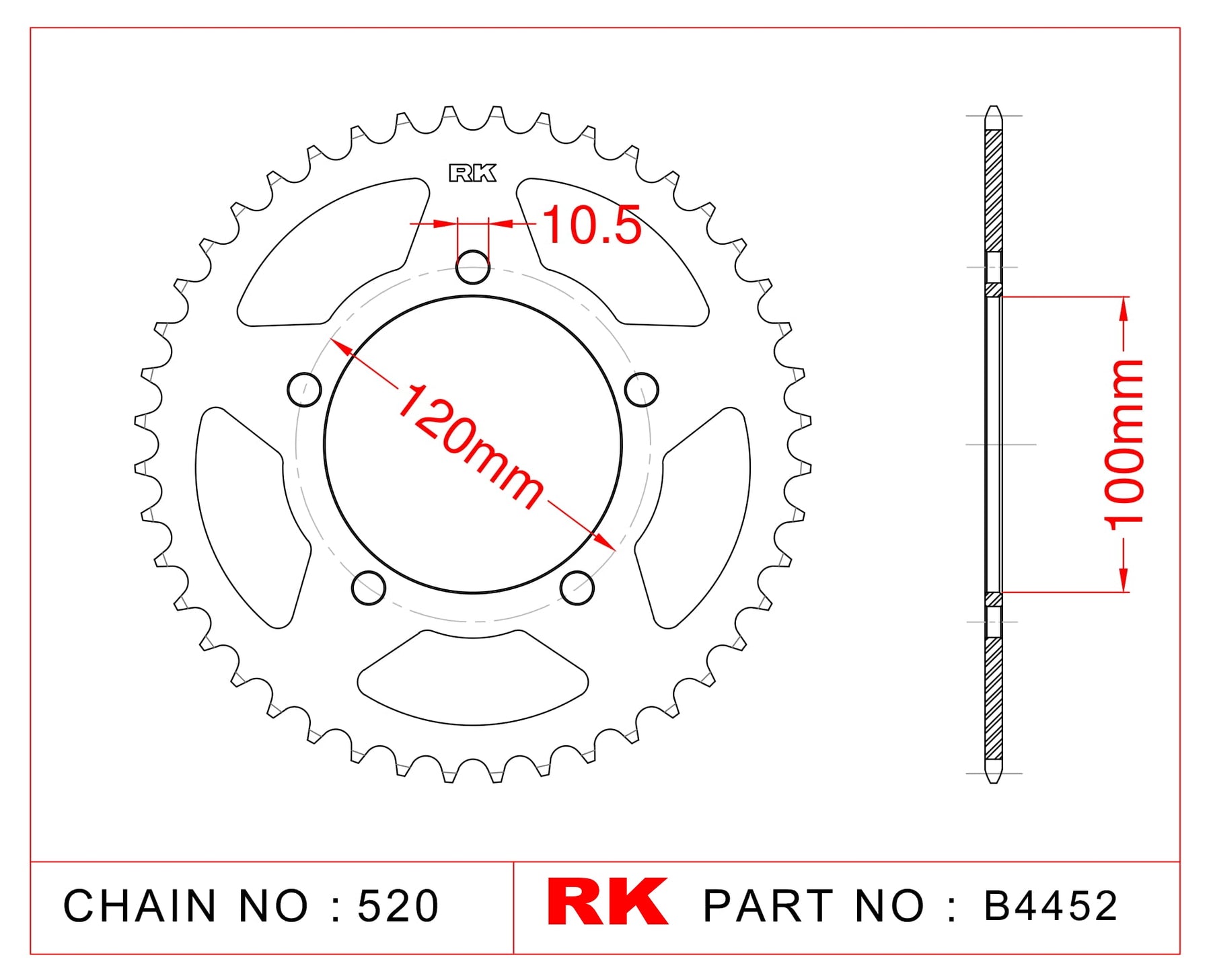 Sprocket Rear RK-B2134-34 JTR212