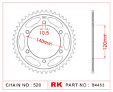 RK-B4453-37 Rear Sprocket JTR1490
