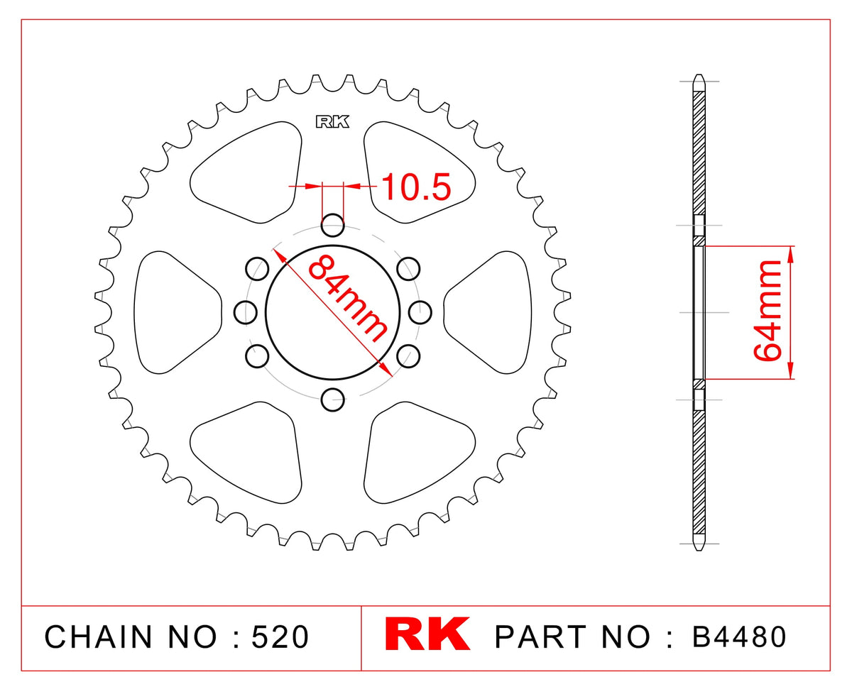 RK-B4480 Rear Sprocket JTR1826