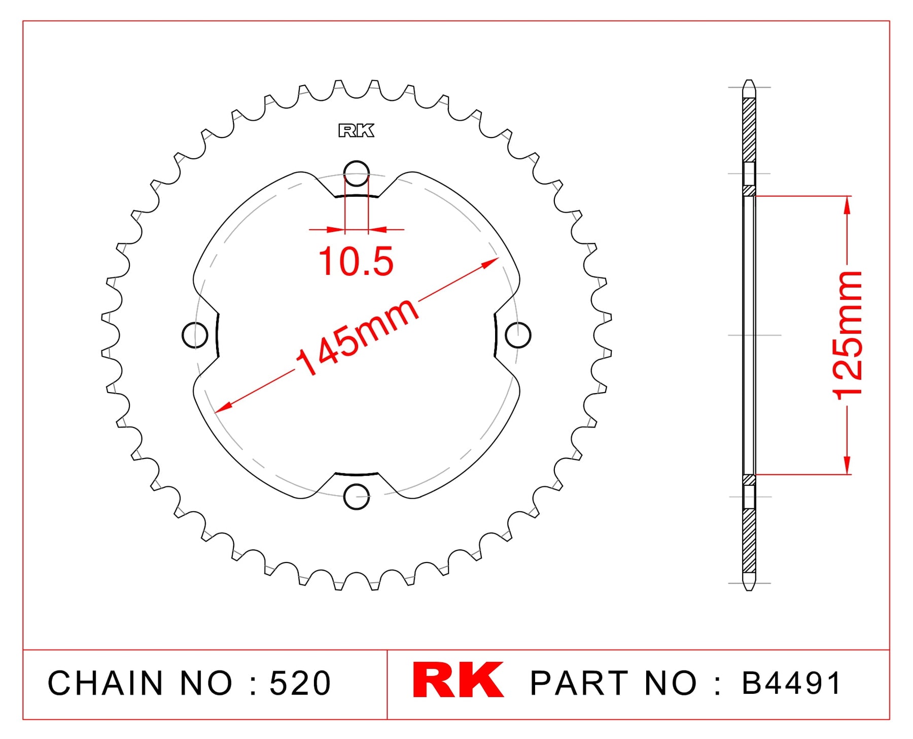 RK-B4491-38 Rear Sprocket JTR1857