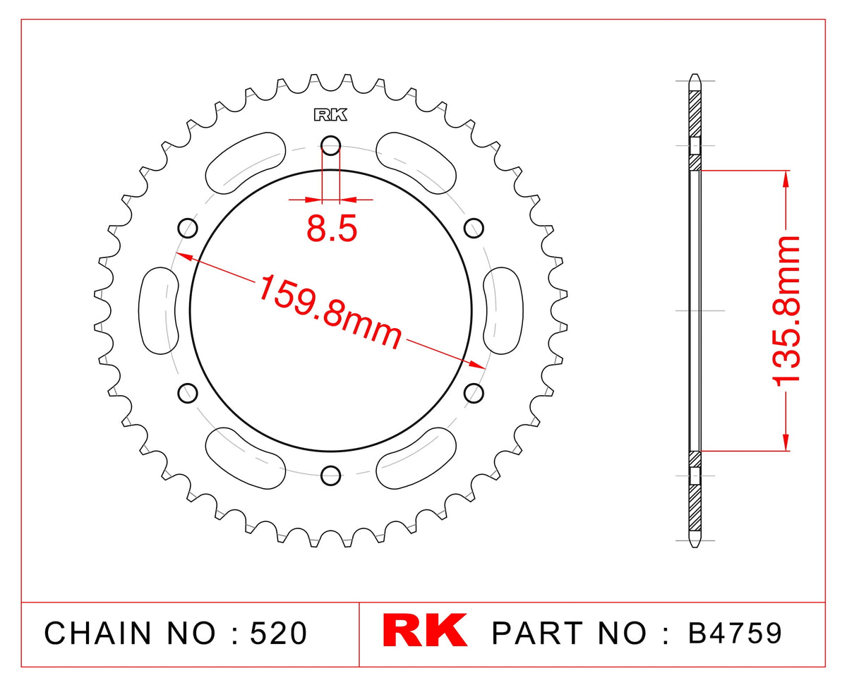 RK-B4759 Rear Sprocket JTR005