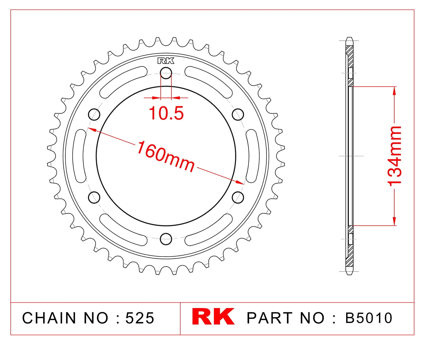 Sprocket Rear RK-B5010 JTR1317