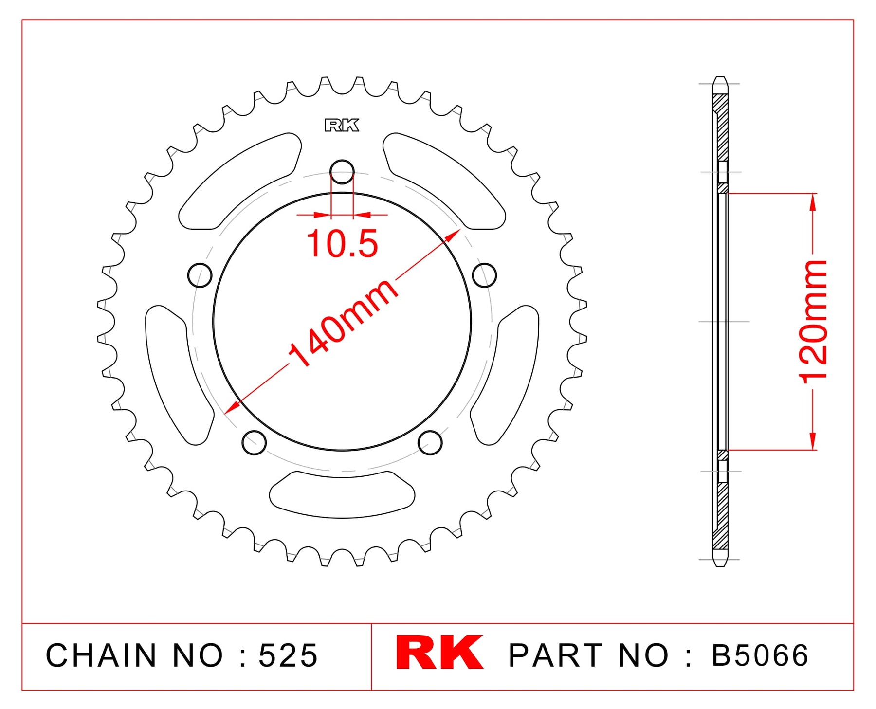 Sprocket Rear RK-B5066-41 JTR1792