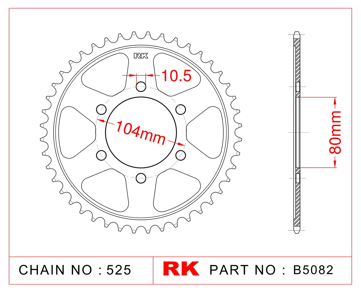 RK-B5082 Rear Sprocket JTR1489