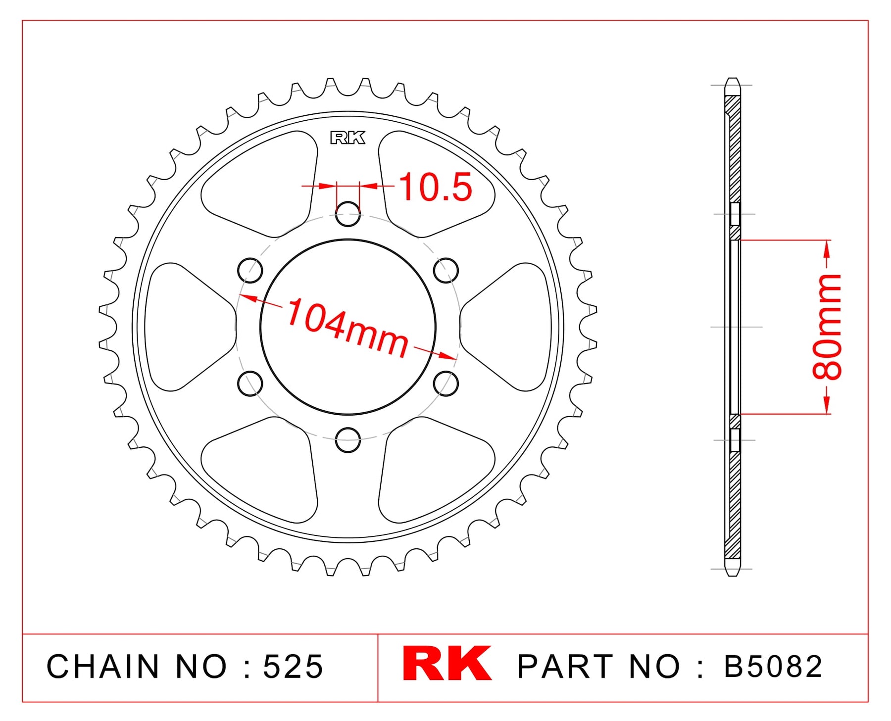 RK-B5082 Rear Sprocket JTR1489