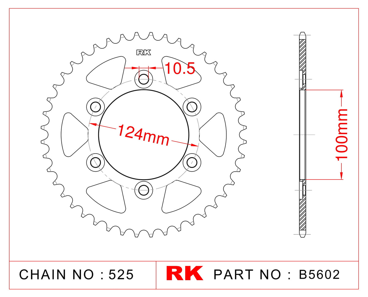 RK-B5602 Rear Sprocket JTR745