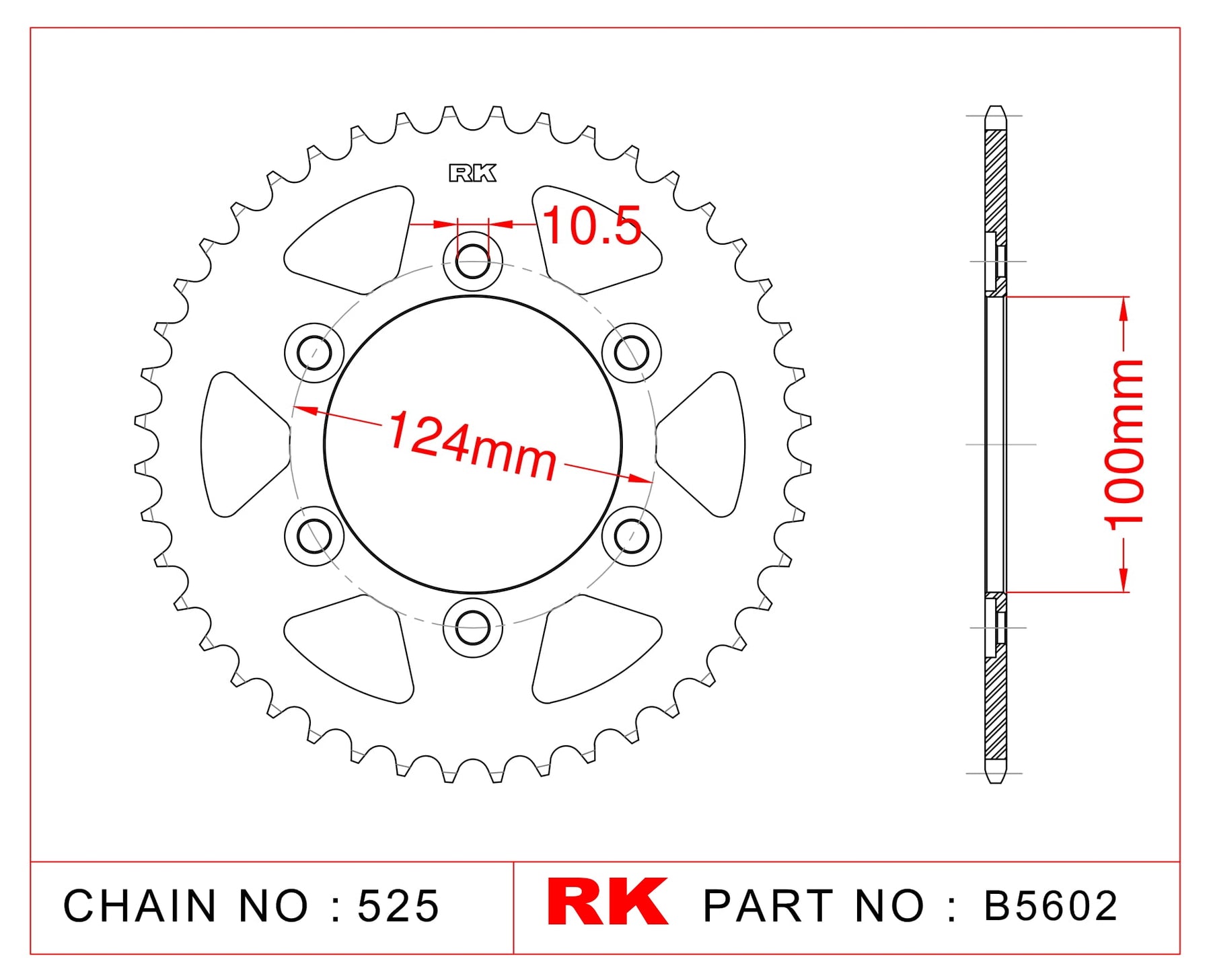 RK-B5602 Rear Sprocket JTR745