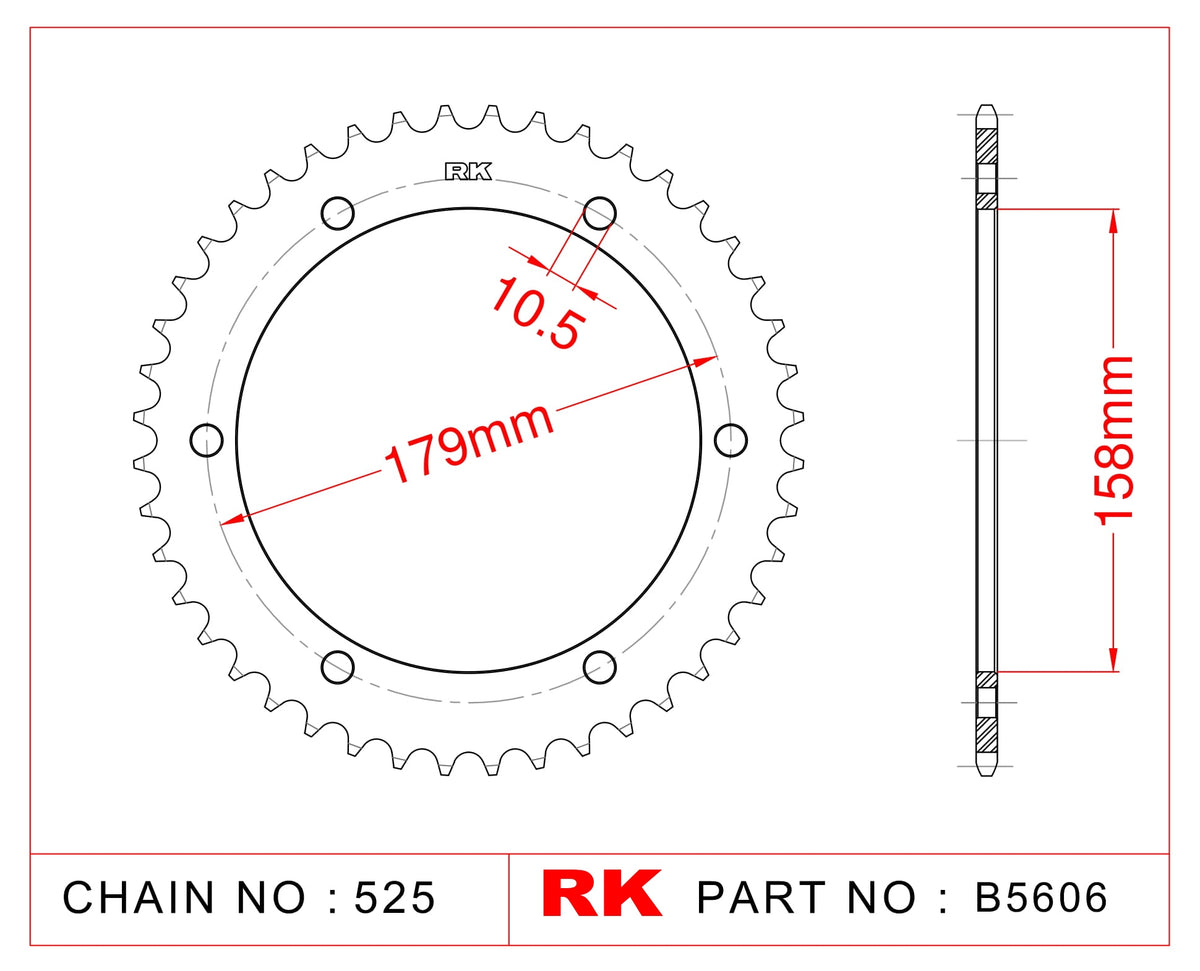 Sprocket Rear RK-B5606-45