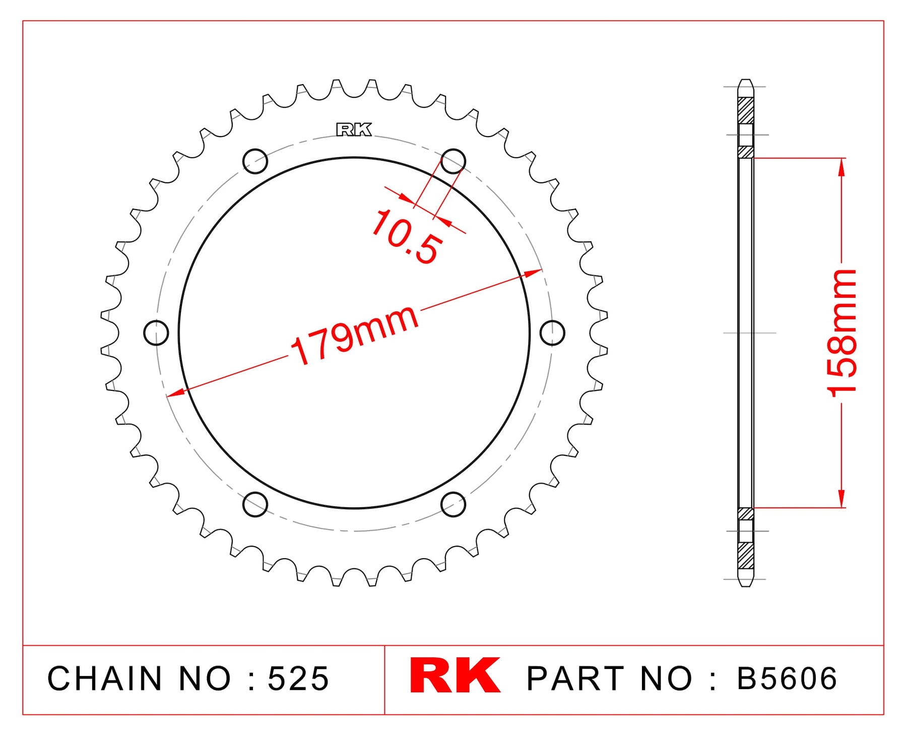 Sprocket Rear RK-B5606-45