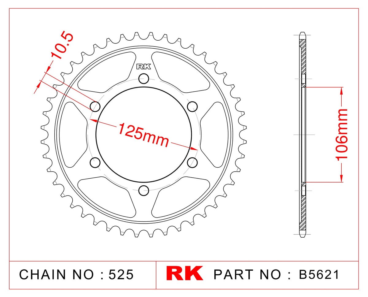 RK-B6845-44 Rear Sprocket JTR2011