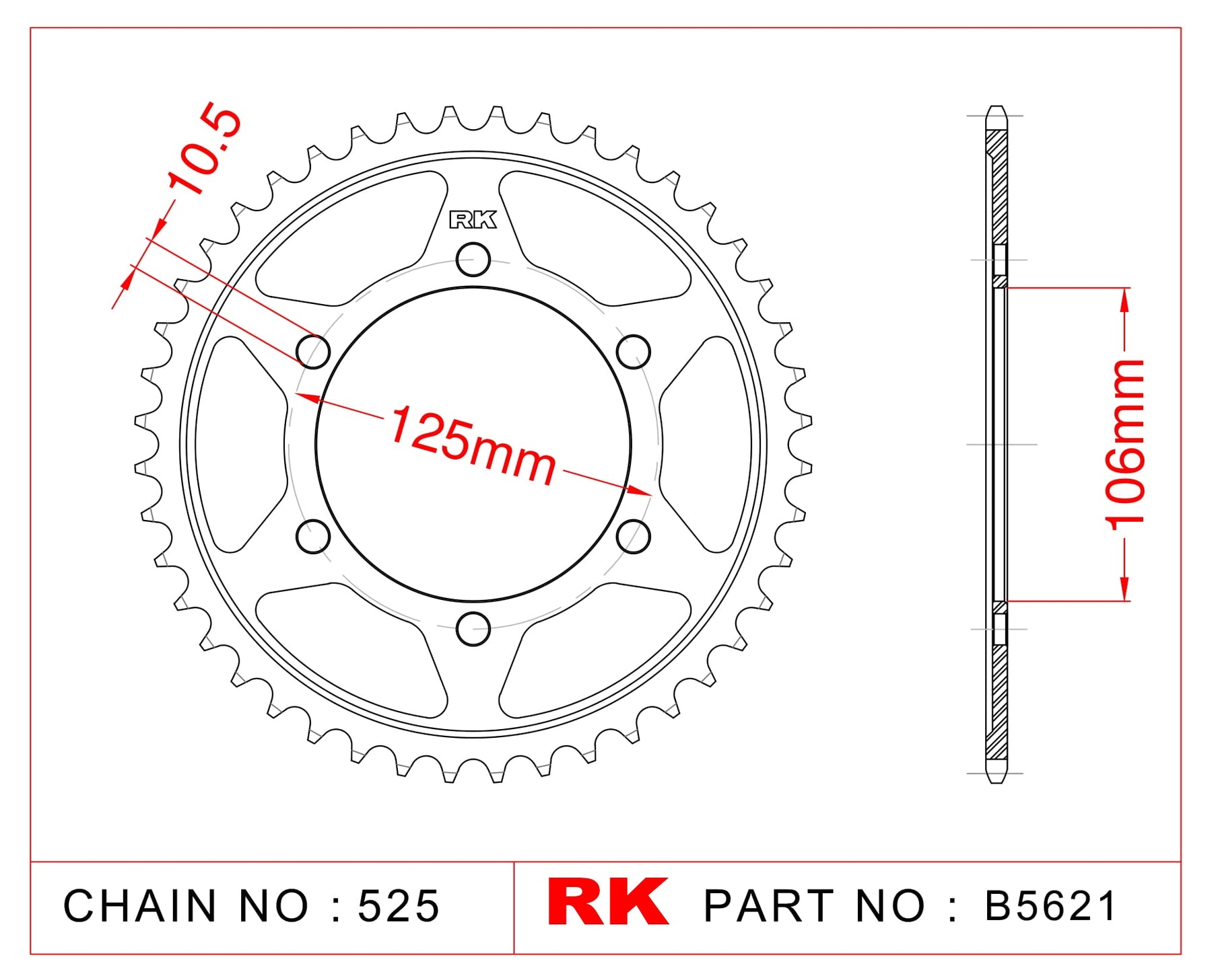 RK-B6845-44 Rear Sprocket JTR2011