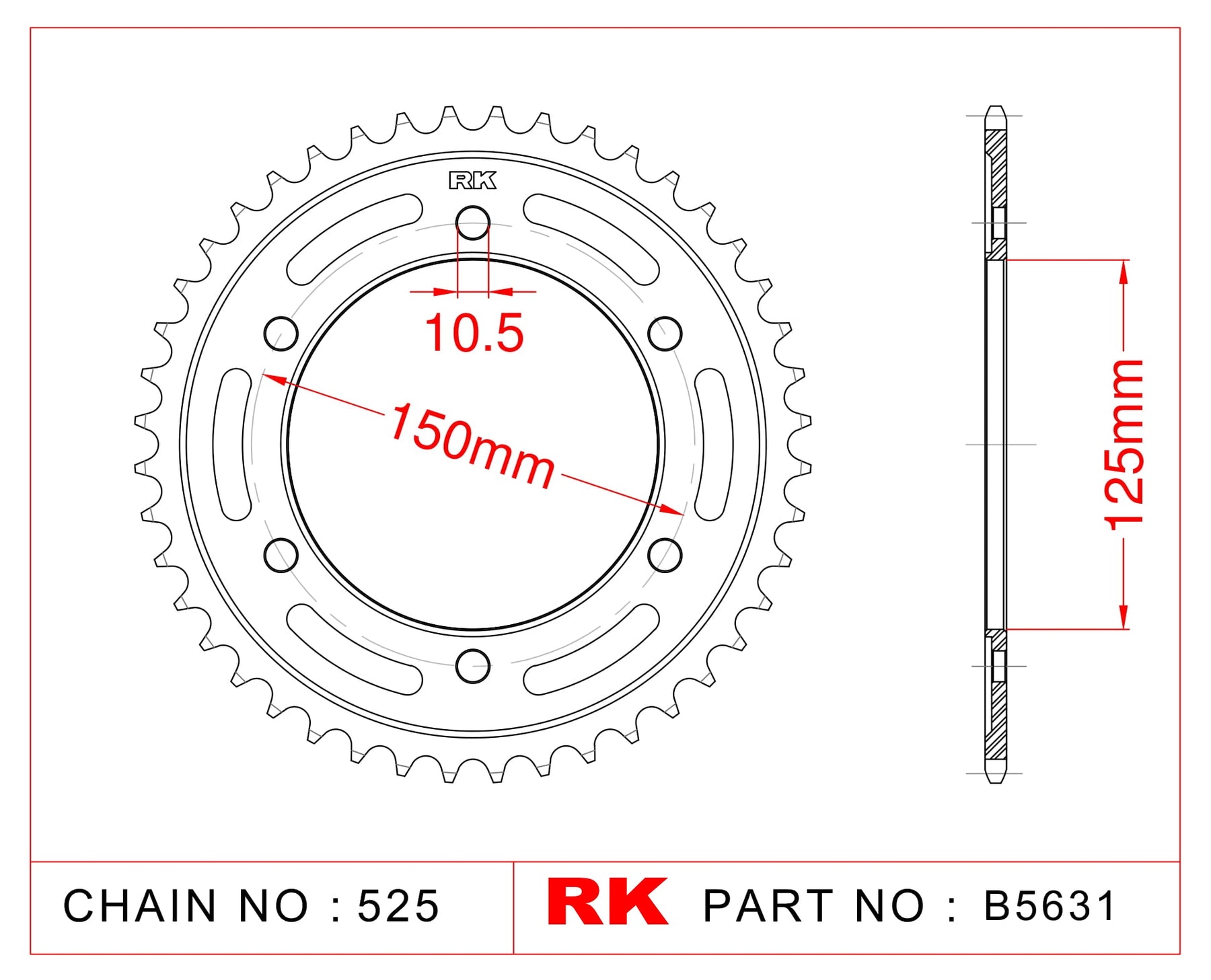 Sprocket Rear RK-B5631-42 JTR899