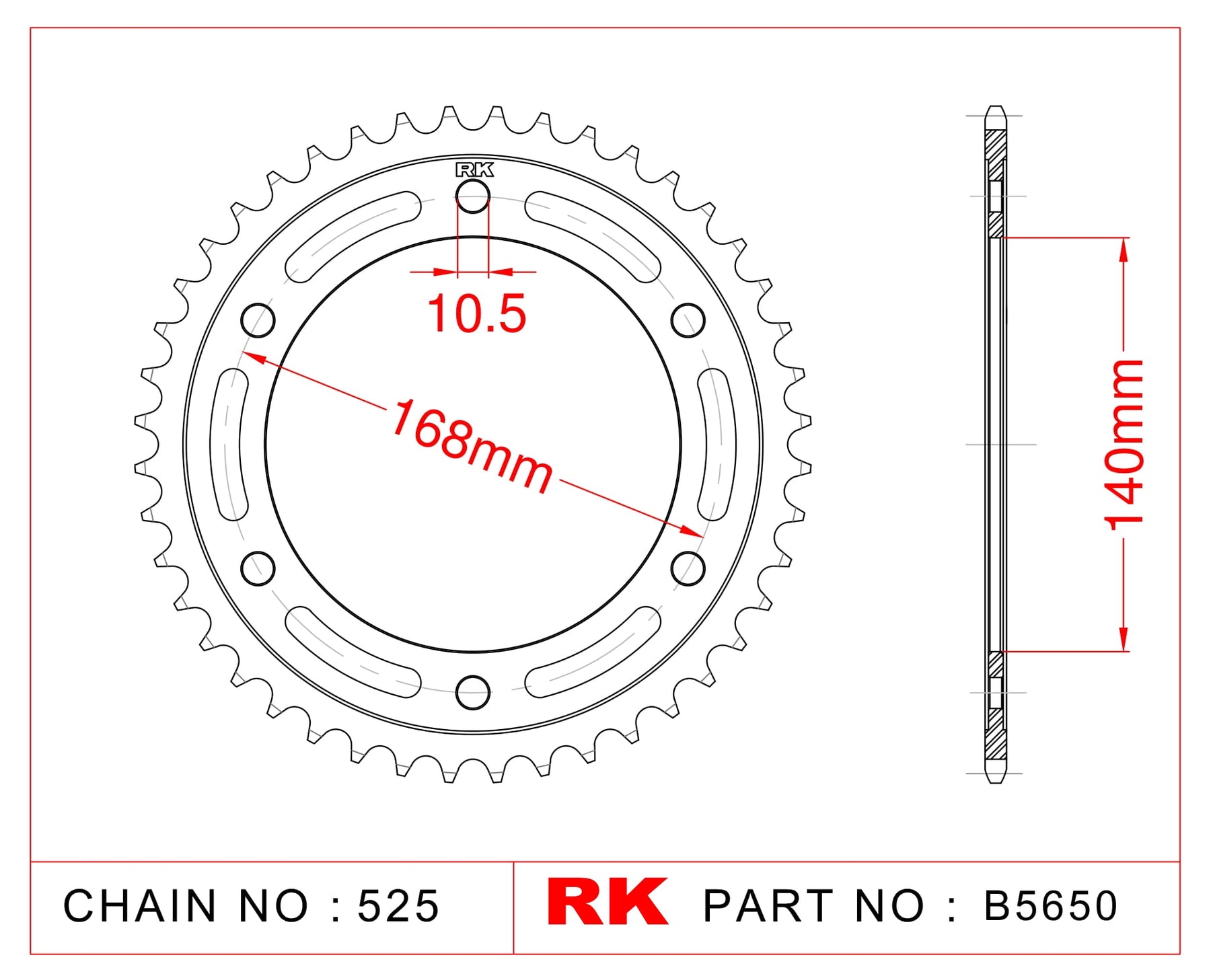 RK Rear Sprocket B5650-41 JTR3