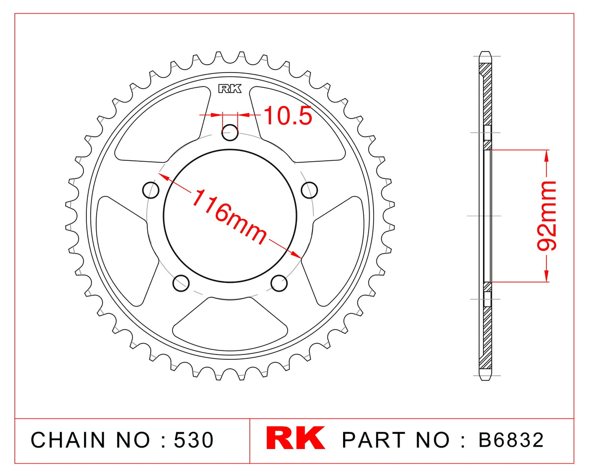 RK-B6832-41 Rear Sprocket JTR1493