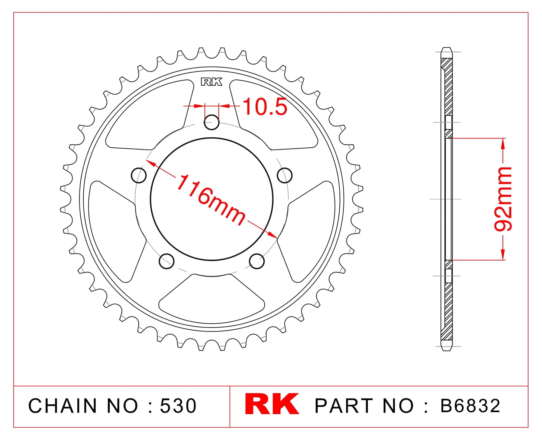 RK-B6832-41 Rear Sprocket JTR1493