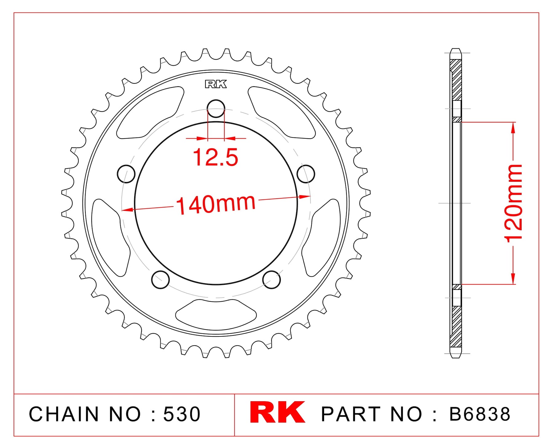 Sprocket Rear RK-B6838-41 JTR1797