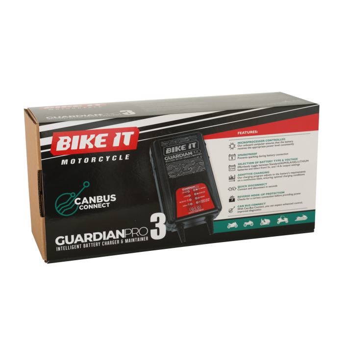 Bike It Guardian Pro 3 Intelligent Lithium Battery Charger and Maintainer 12/14.4V 3.8A