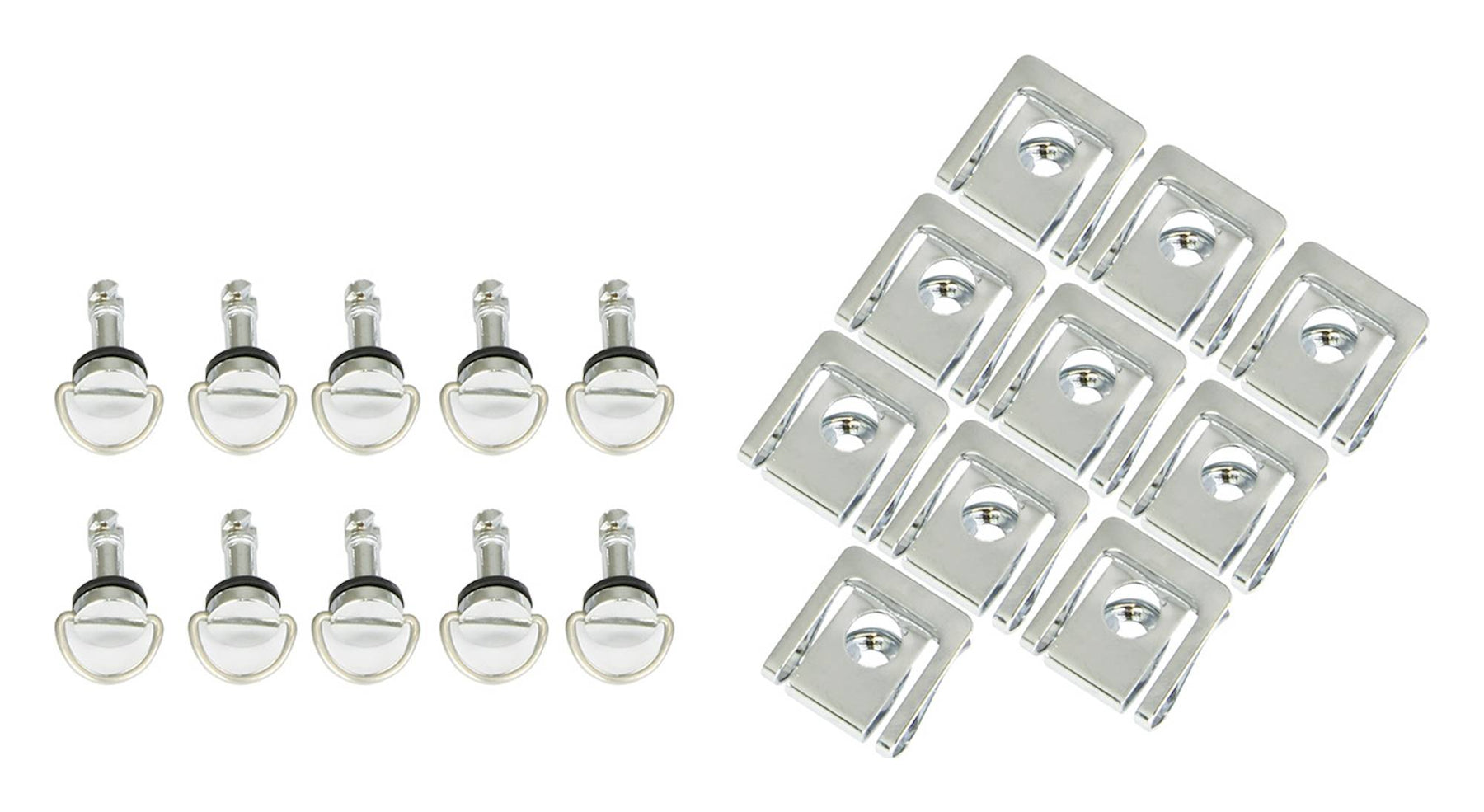 Bike It Silver Motorcycle Quick Release Fairing Fasteners 17mm Pack of 10