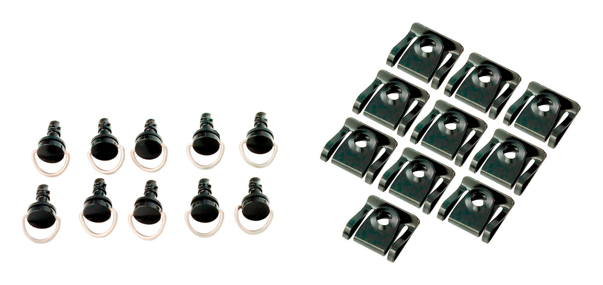Bike It Black Motorcycle Quick Release Fairing Fasteners Slip-On 14mm Pack of 10 - Beedspeed