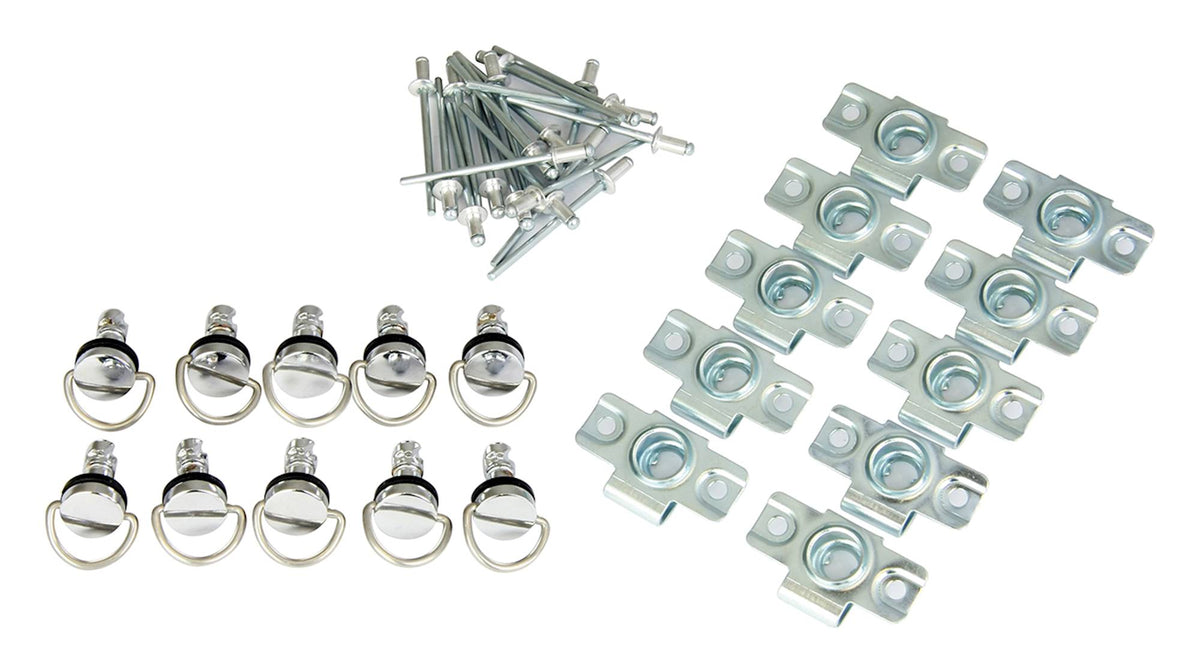 Bike It Silver Motorcycle Quick Release Fairing Fasteners Rivet Type 17mm Pack of 10 - Beedspeed