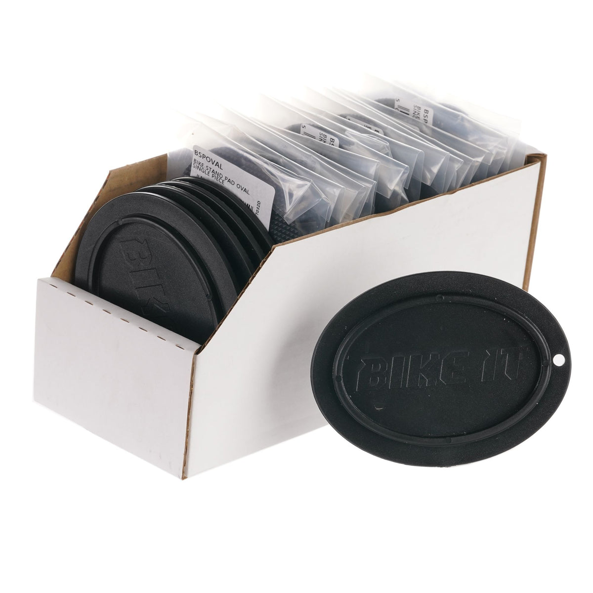 Bike It Oval Motorcycle Stand Pads Pack of 20 with Countertop Display