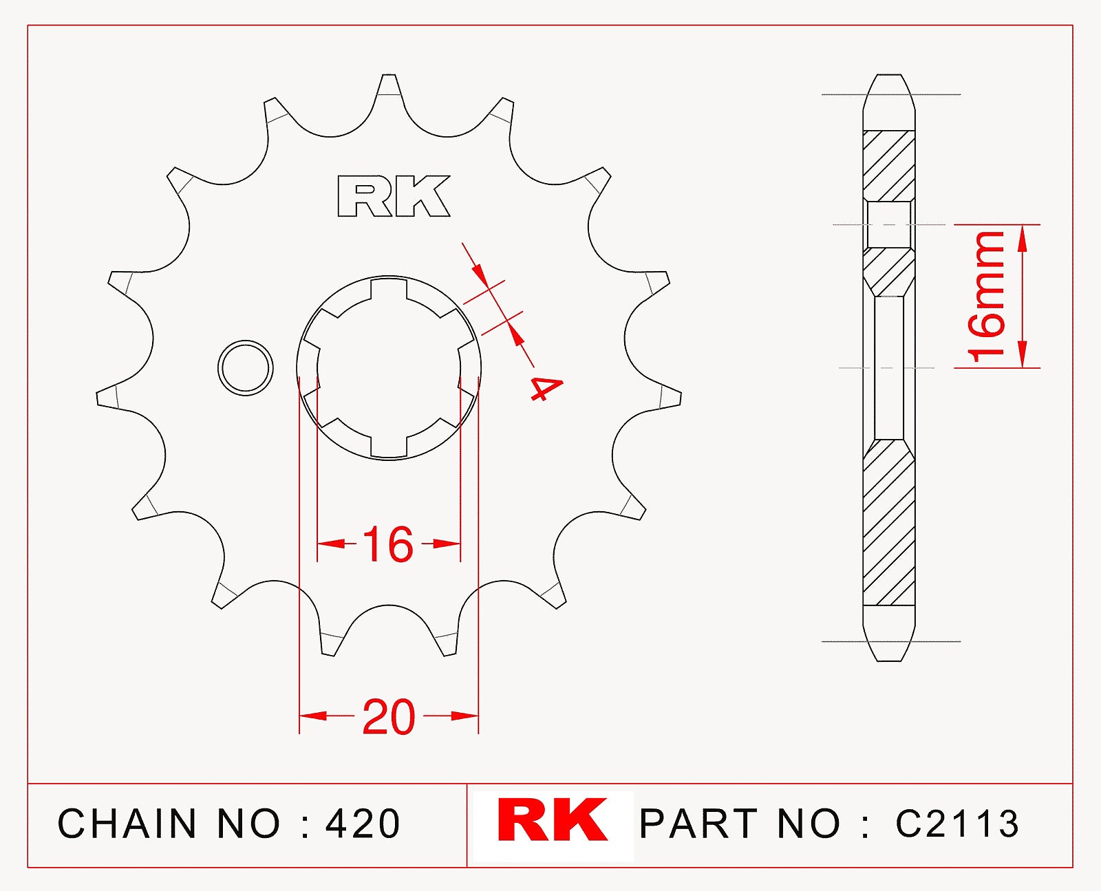 RK-C2113 Front Sprocket JTF546
