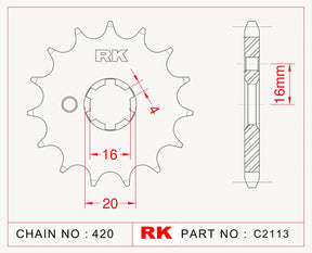 RK-C2113 Front Sprocket JTF546