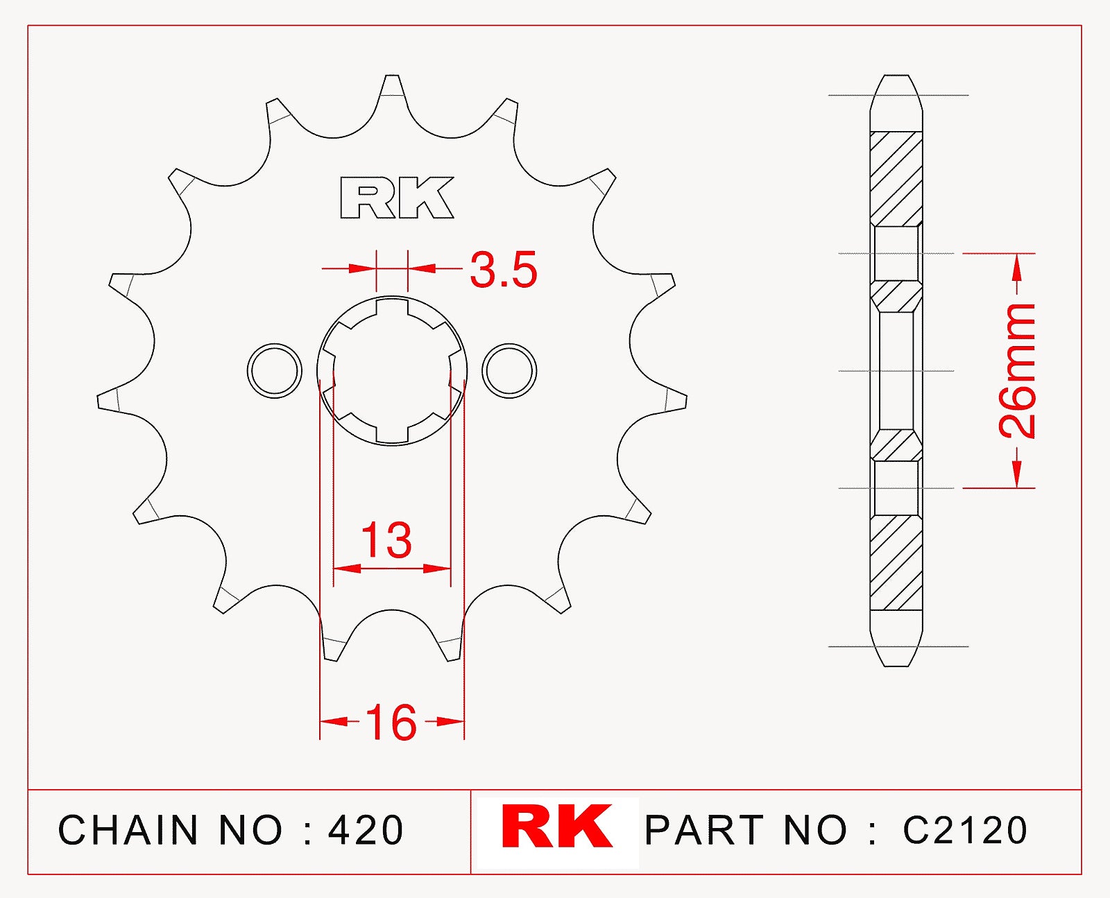 RK-C2120 Front Sprocket JTF563