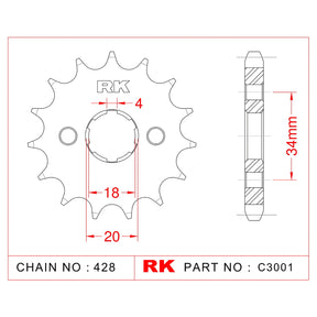 RK-C3001 Front Sprocket JTF259 Afam 20200