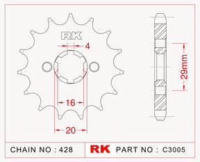 RK-C3005 Front Sprocket JTF425