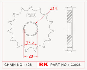 RK-C3038 Front Sprocket JTF558