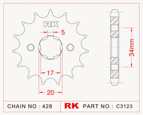 RK-C3123-14 Front Sprocket JTF1264