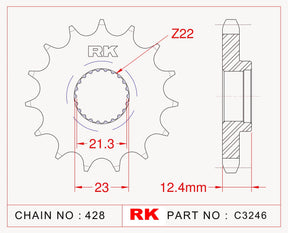 RK-C3246-15 Front Sprocket JTF1594 Afam 21311