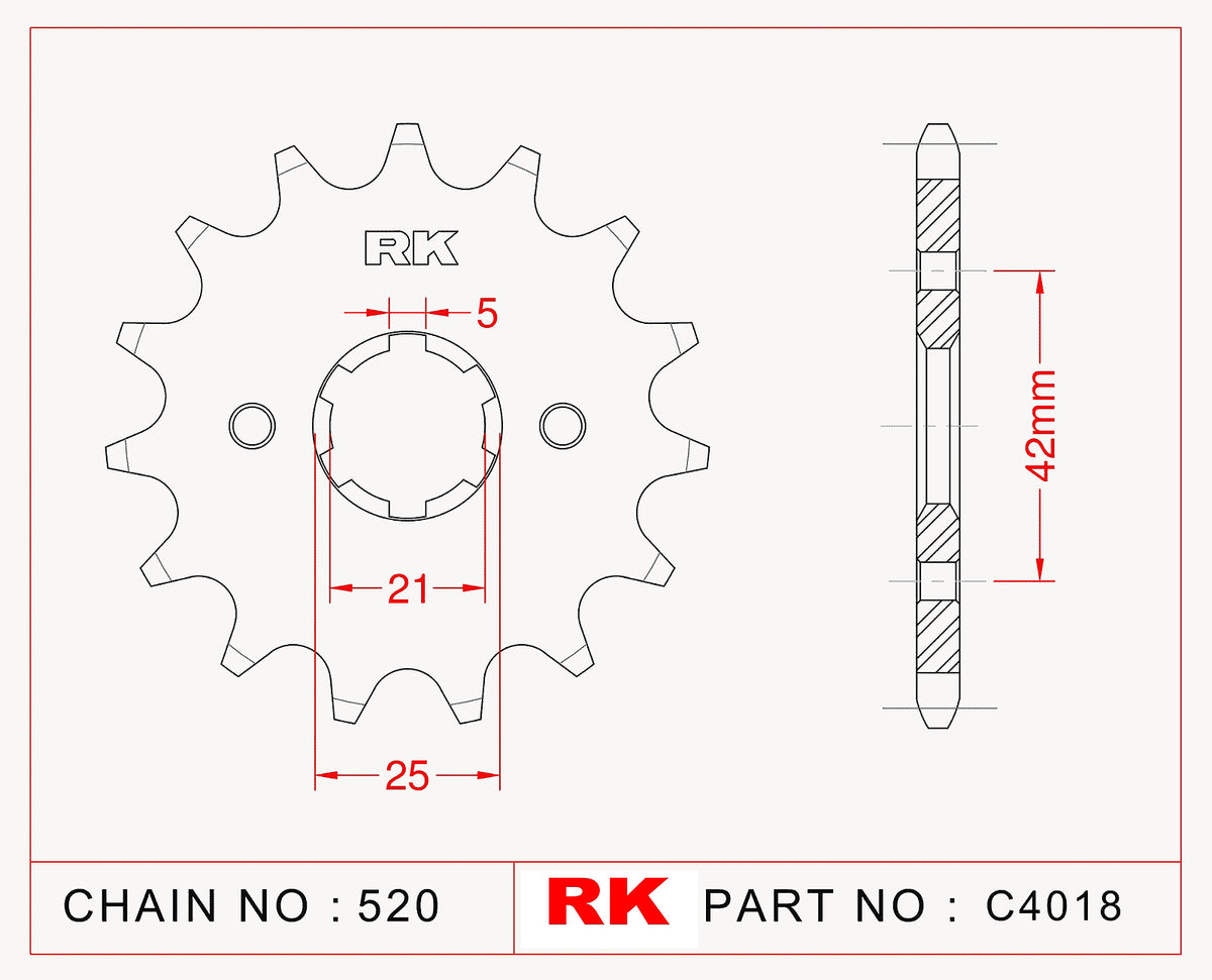 RK-C4018 Front Sprocket JTF569
