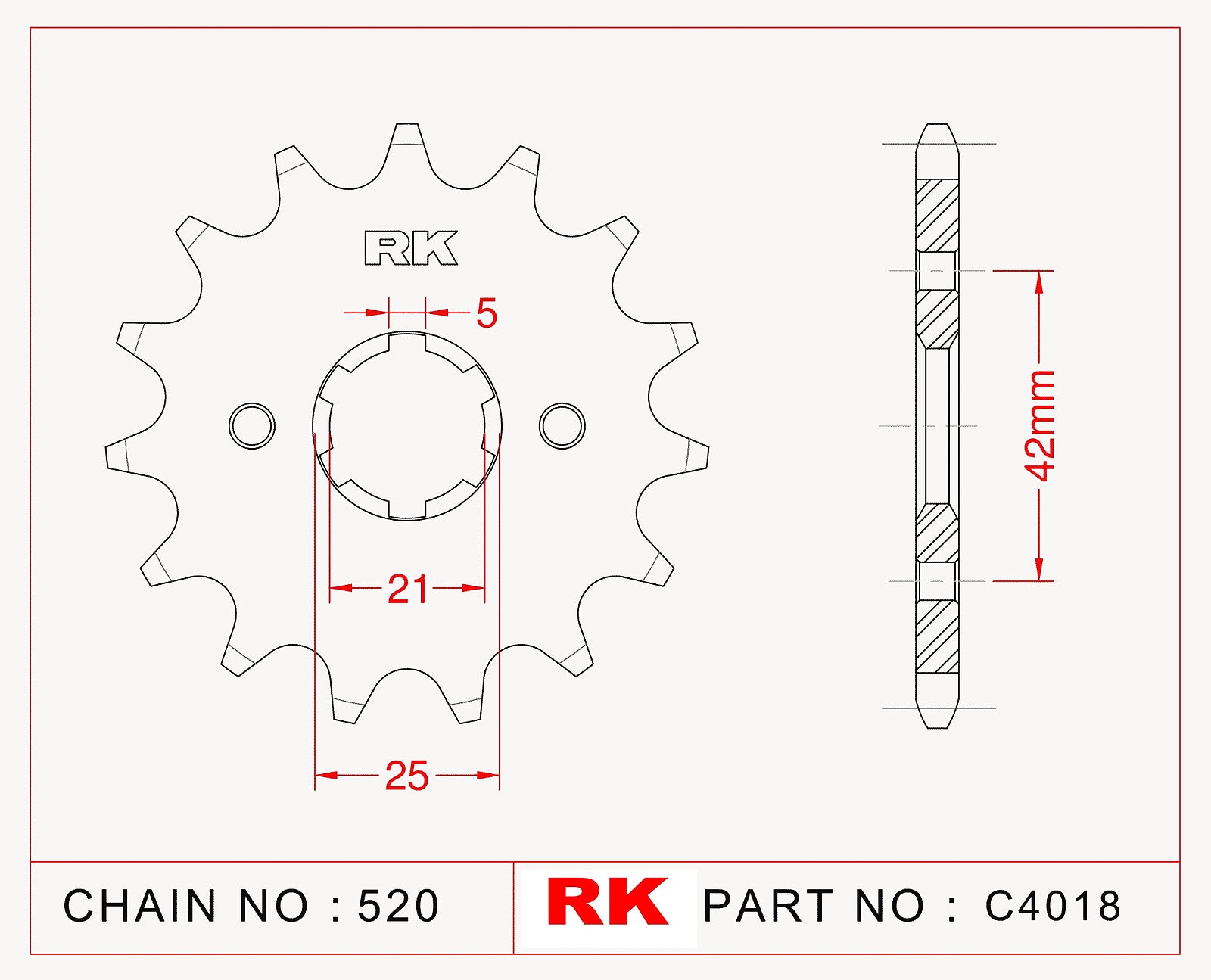 RK-C4018 Front Sprocket JTF569