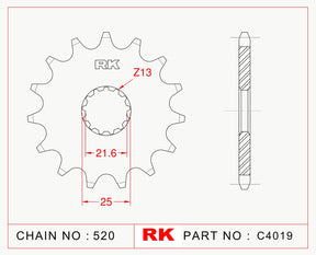 RK-C4019 Front Sprocket JTF565