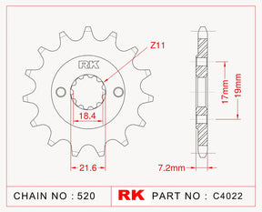 RK-C4022 Front Sprocket JTF1321 Afam 20320